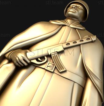 3D model Soldier with a submachine gun (STL)